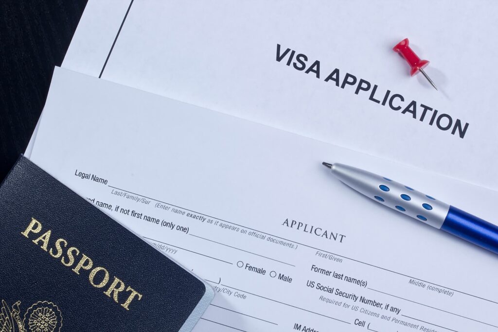 A visa application document for moving overseas