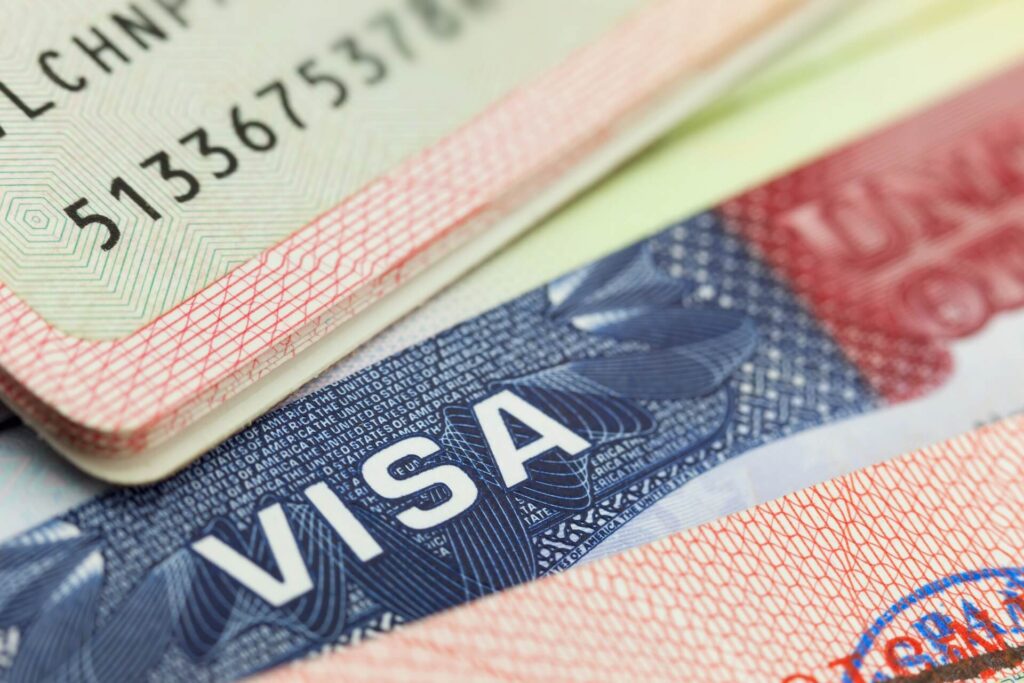 Visa in a passport