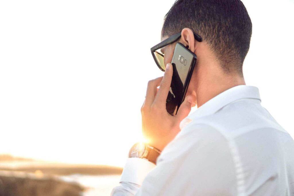 A man talking on the phone