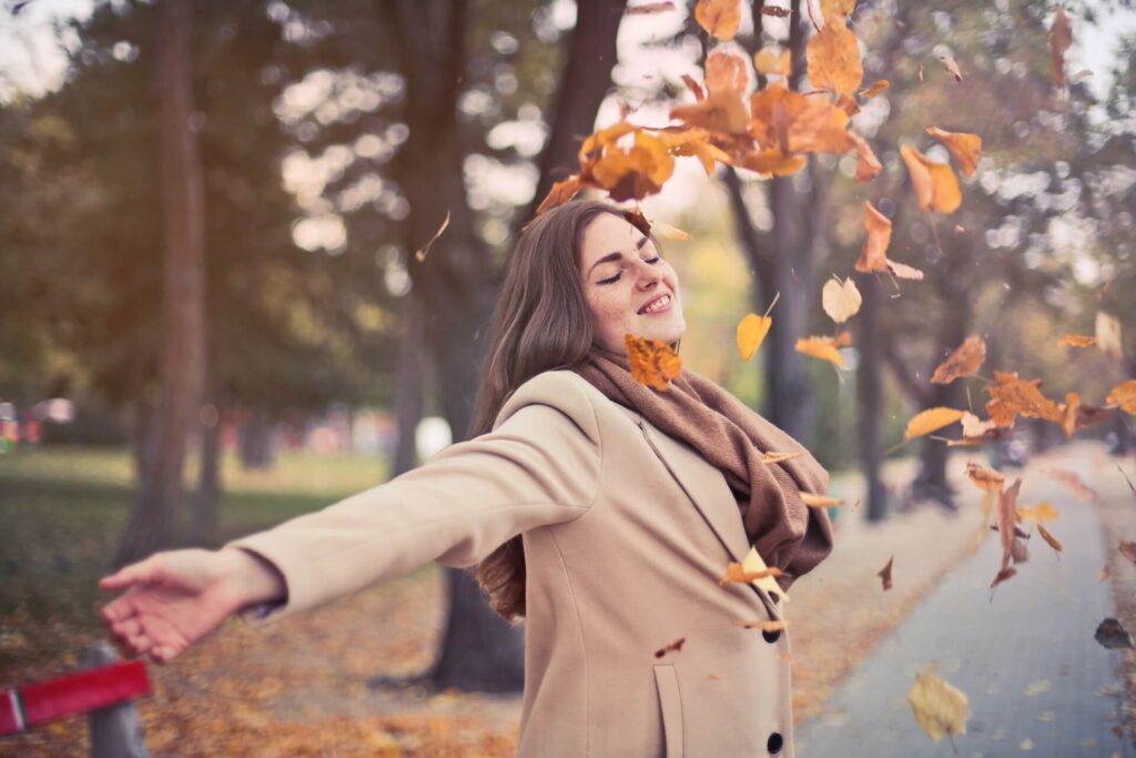 A woman enjoying the outdoors after moving overseas