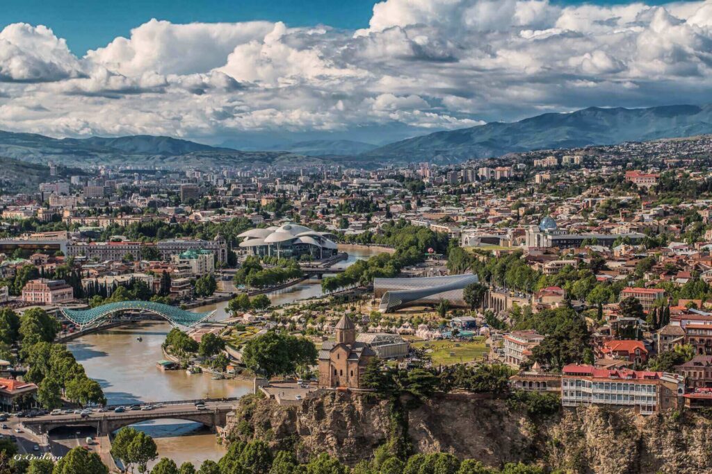  An aerial view of Tbilisi, Georgia